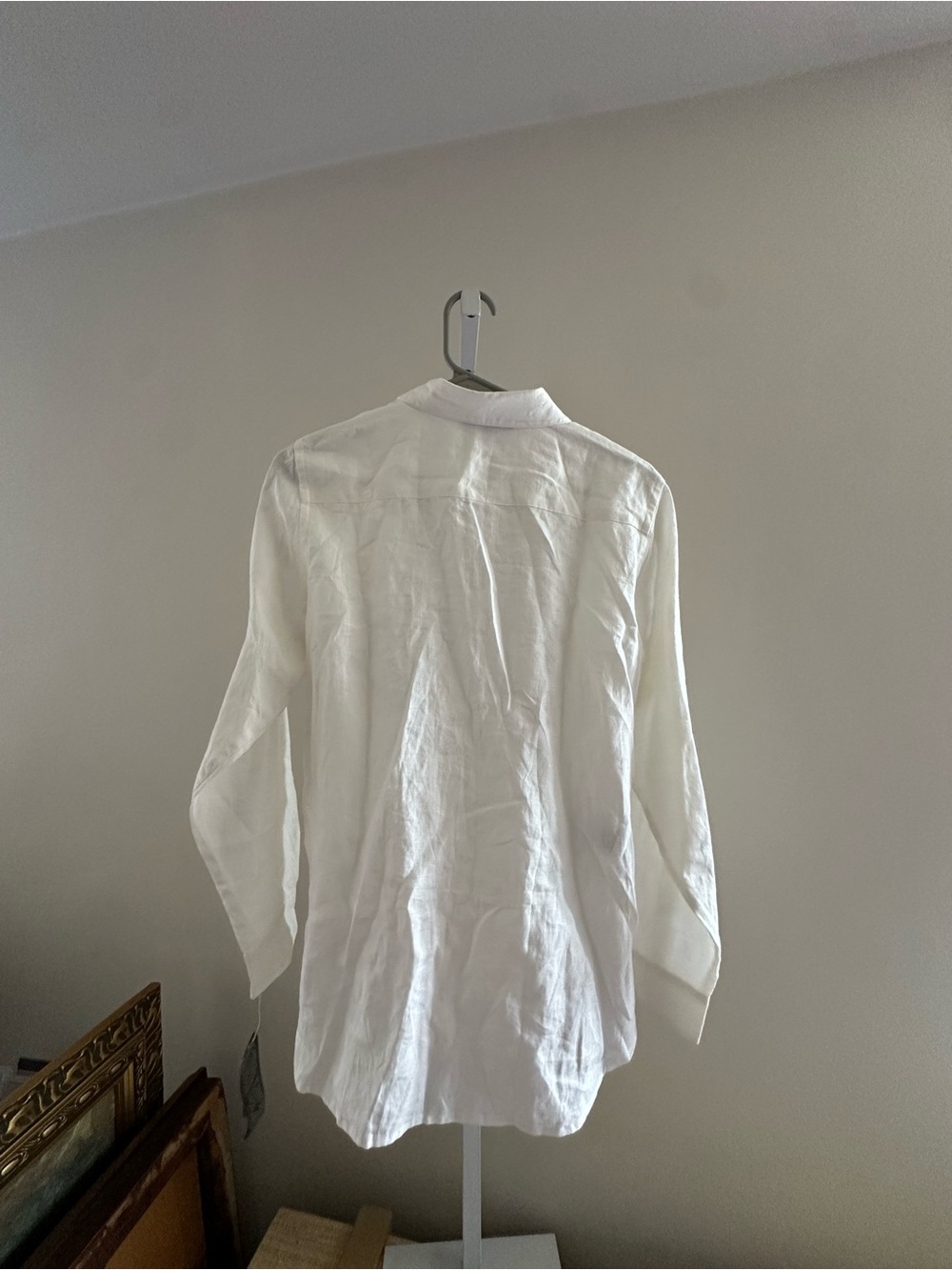 Vintage Linen Ralph Lauren White Long-Sleeve Embroidered Peasant Blouse - Picture 5 of 6